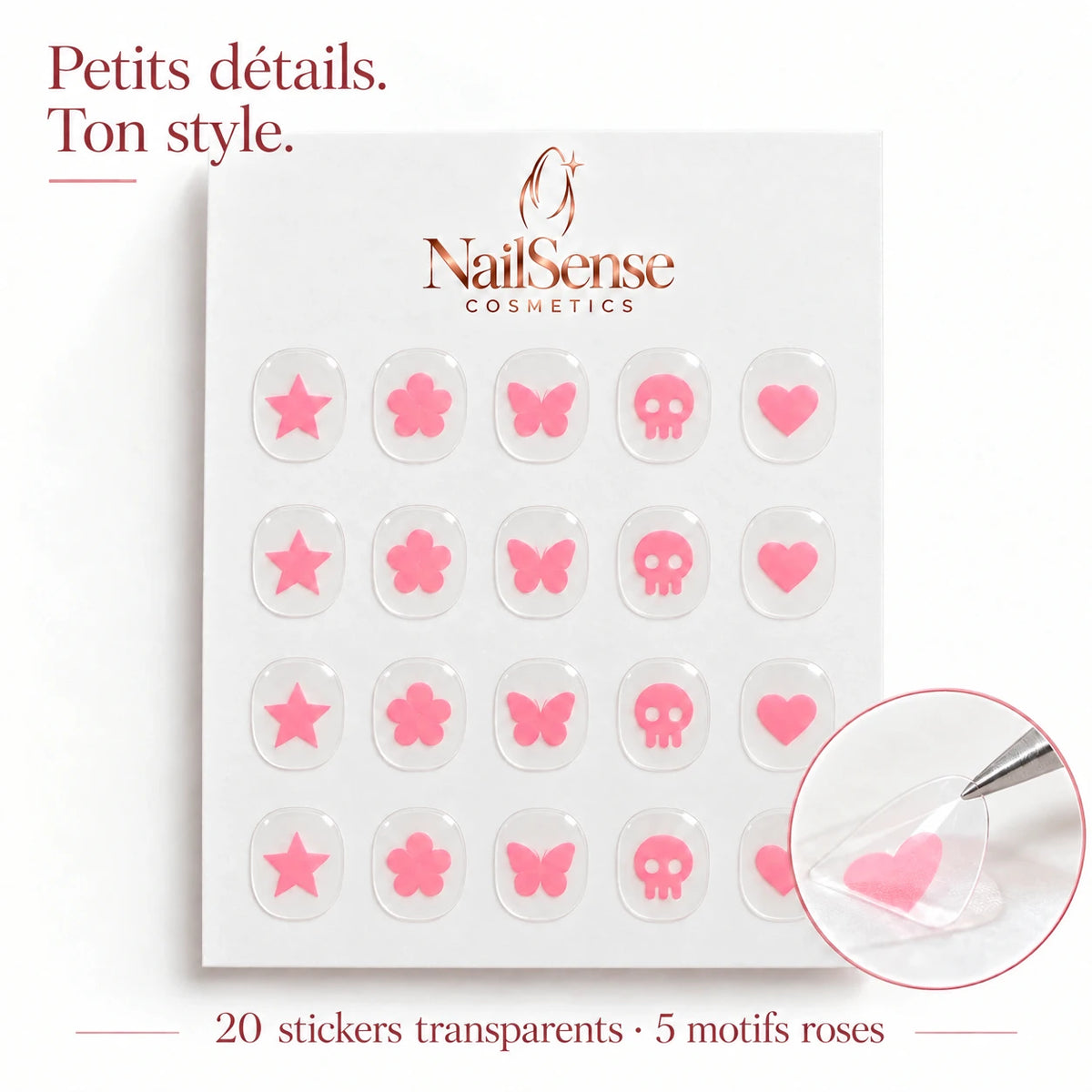 20 stickers transparents